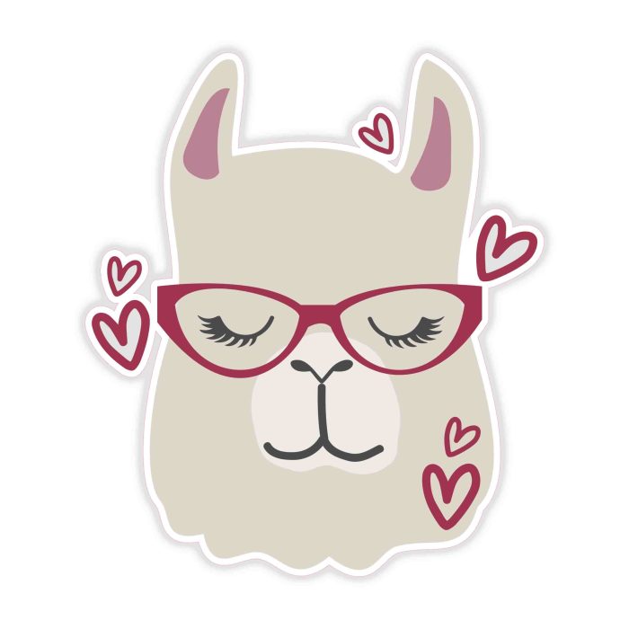 Llama - Full Color Vinyl Decal - Custom Size - Up to 52 inches