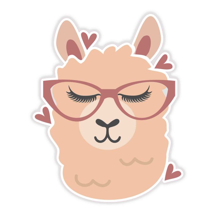 Llama - Full Color Vinyl Decal - Custom Size - Up to 52 inches