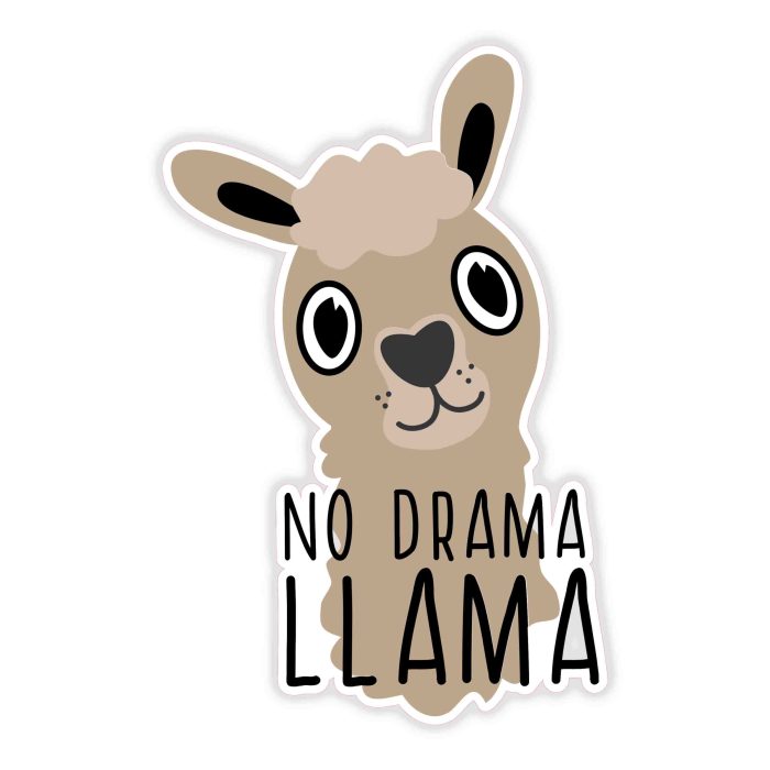 Llama - Full Color Vinyl Decal - Custom Size - Up to 52 inches