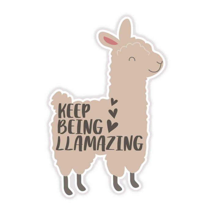 Llama - Full Color Vinyl Decal - Custom Size - Up to 52 inches