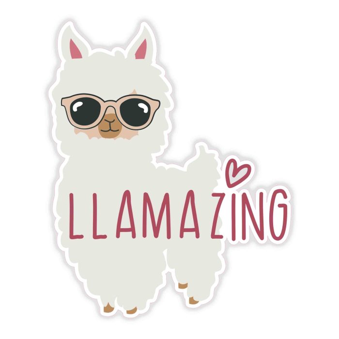 Llama - Full Color Vinyl Decal - Custom Size - Up to 52 inches