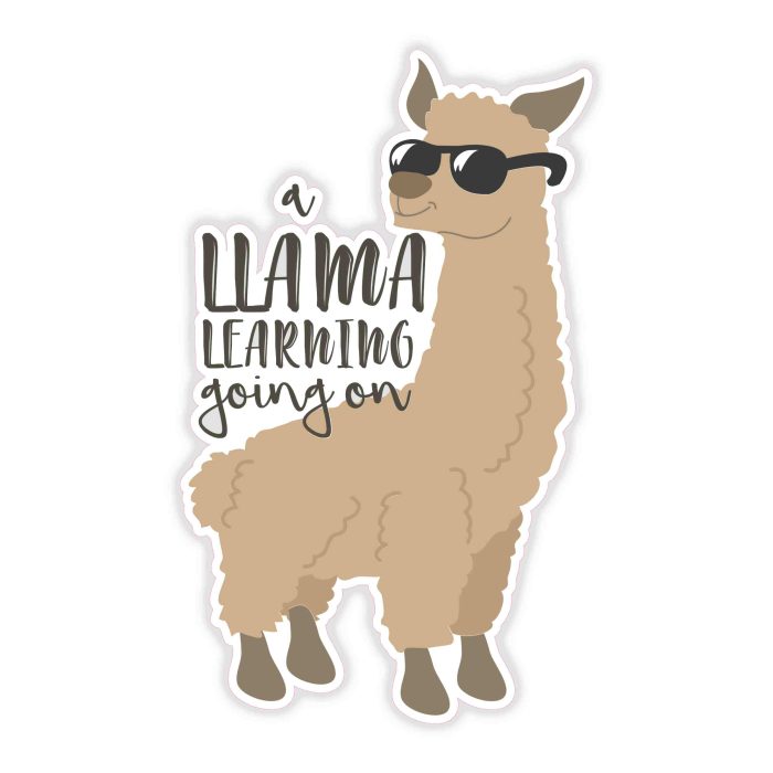 Llama - Full Color Vinyl Decal - Custom Size - Up to 52 inches