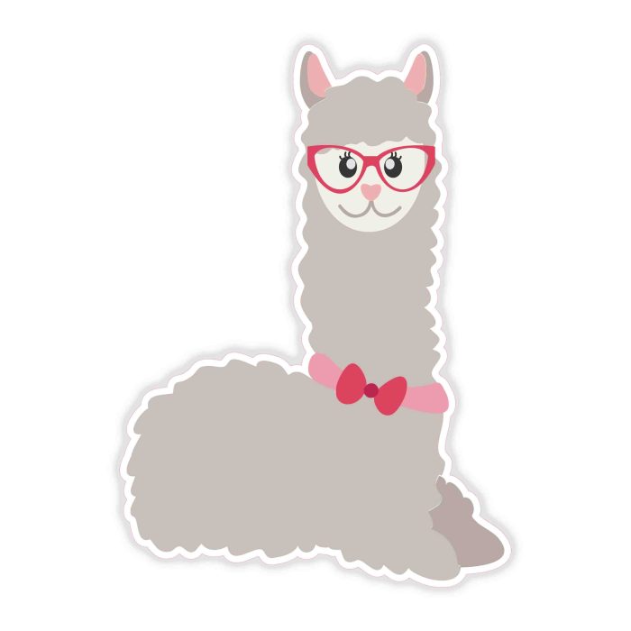 Llama - Full Color Vinyl Decal - Custom Size - Up to 52 inches