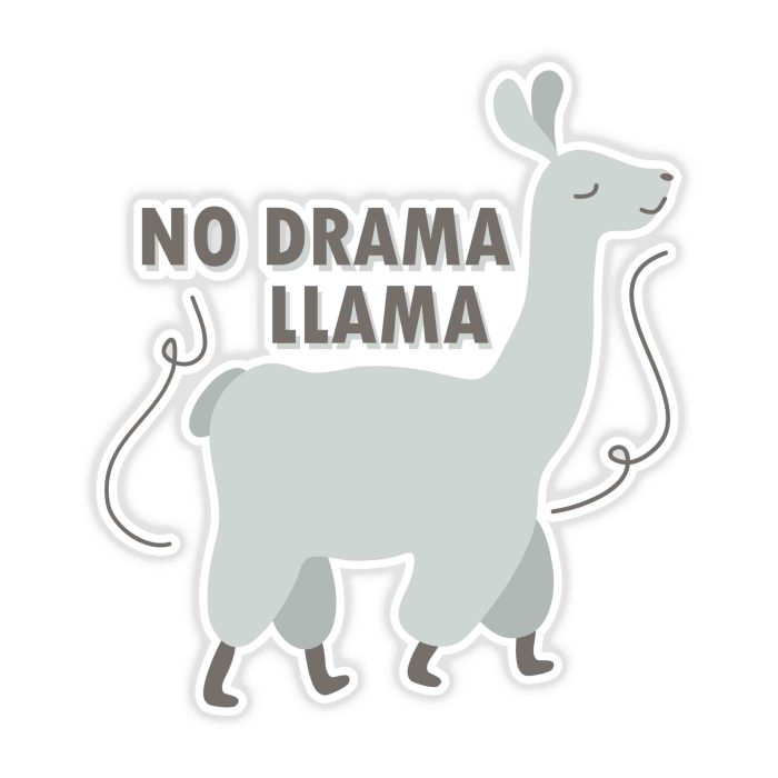 Llama - Full Color Vinyl Decal - Custom Size - Up to 52 inches