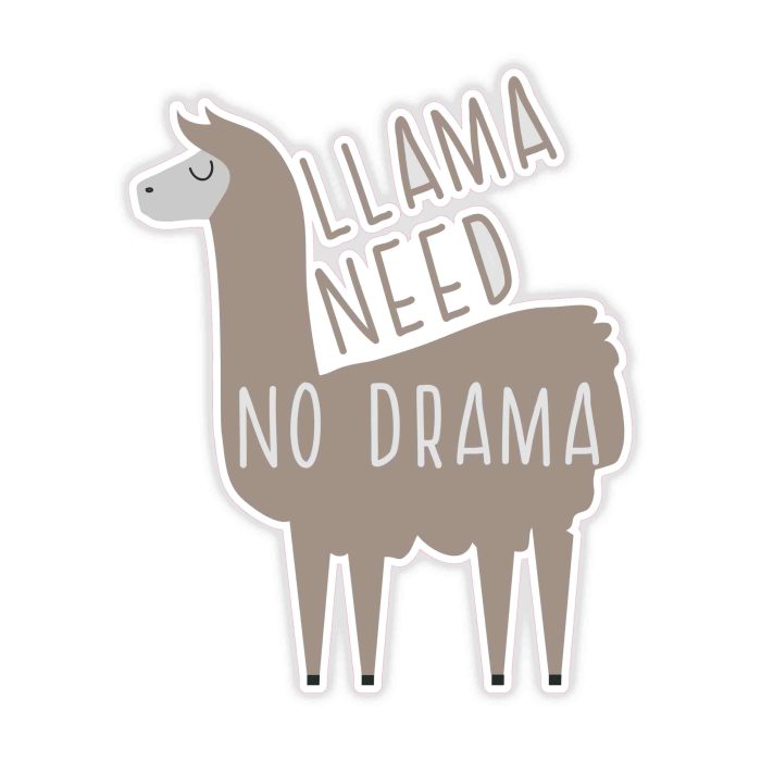 Llama - Full Color Vinyl Decal - Custom Size - Up to 52 inches