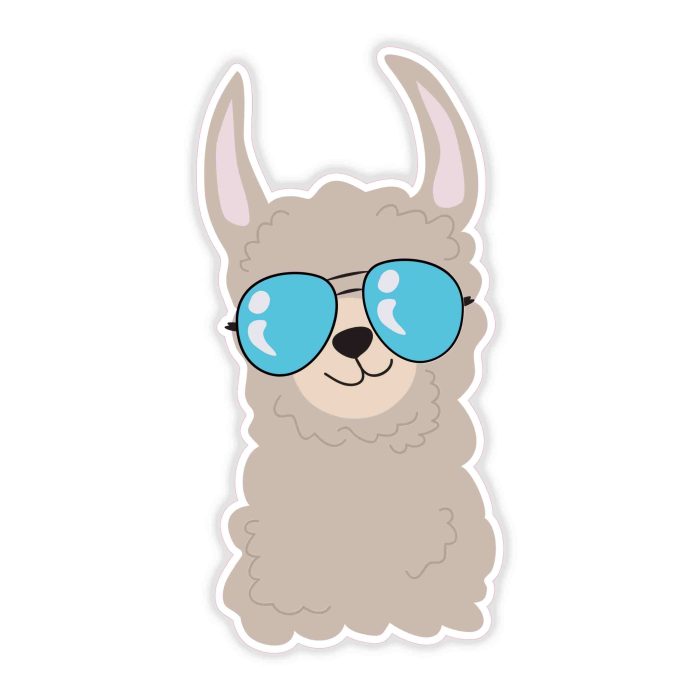 Llama - Full Color Vinyl Decal - Custom Size - Up to 52 inches