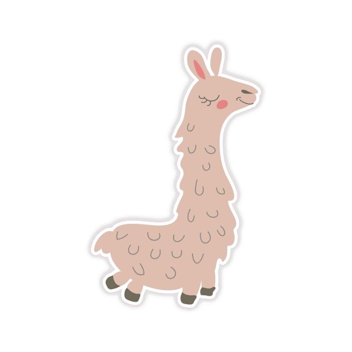 Llama - Full Color Vinyl Decal - Custom Size - Up to 52 inches