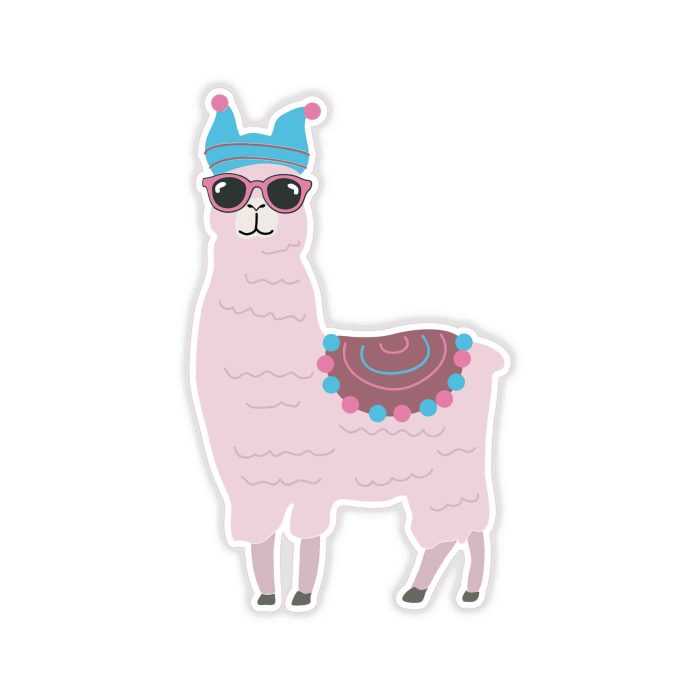 Llama - Full Color Vinyl Decal - Custom Size - Up to 52 inches