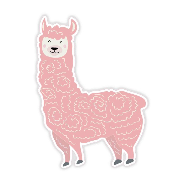 Llama - Full Color Vinyl Decal - Custom Size - Up to 52 inches