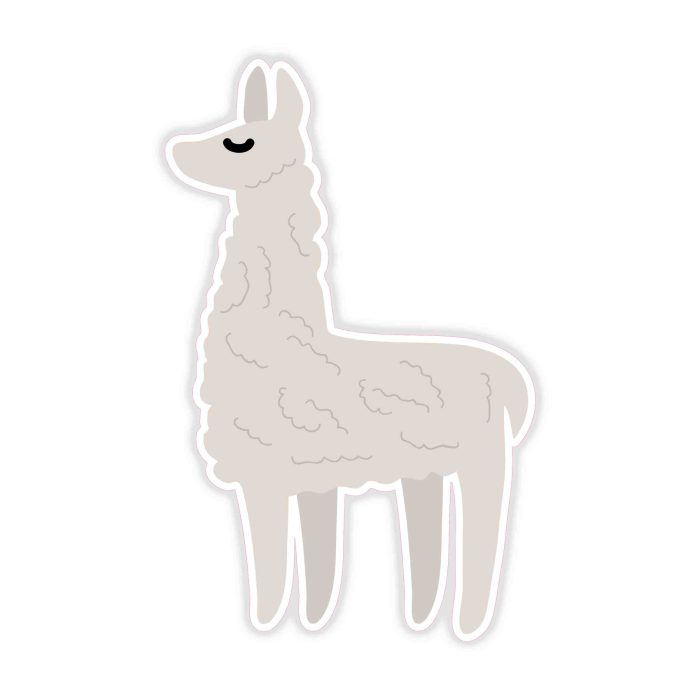 Llama - Full Color Vinyl Decal - Custom Size - Up to 52 inches