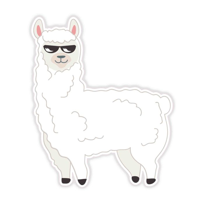 Llama - Full Color Vinyl Decal - Custom Size - Up to 52 inches