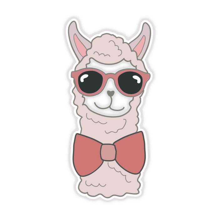 Llama - Full Color Vinyl Decal - Custom Size - Up to 52 inches