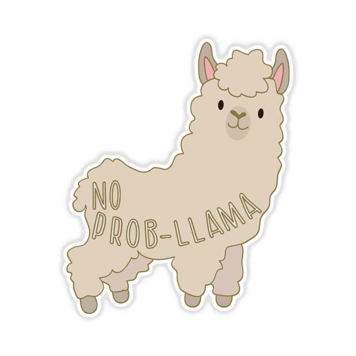 Llama - Full Color Vinyl Decal - Custom Size - Up to 52 inches