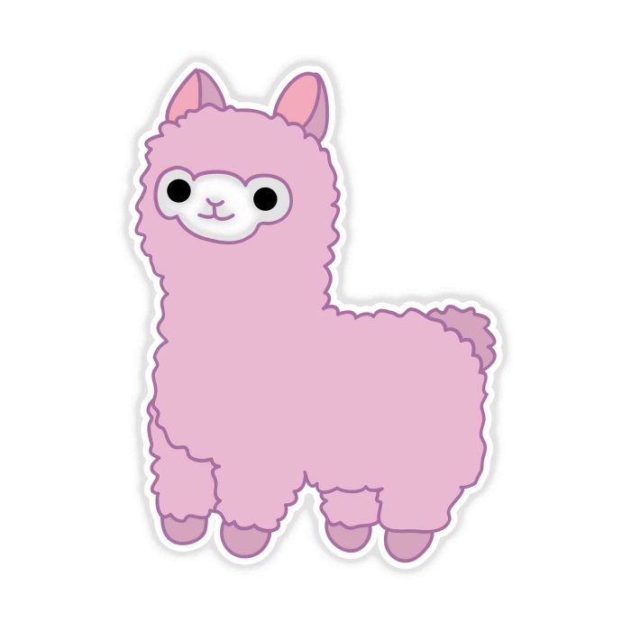 Llama - Full Color Vinyl Decal - Custom Size - Up to 52 inches