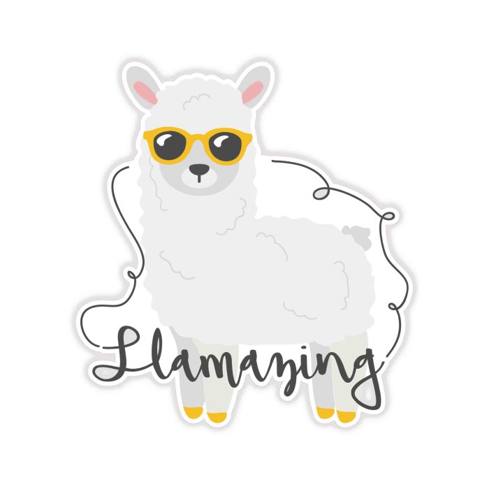 Llama - Full Color Vinyl Decal - Custom Size - Up to 52 inches