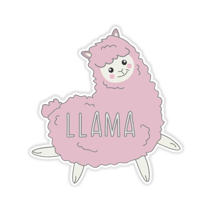 Llama - Full Color Vinyl Decal - Custom Size - Up to 52 inches