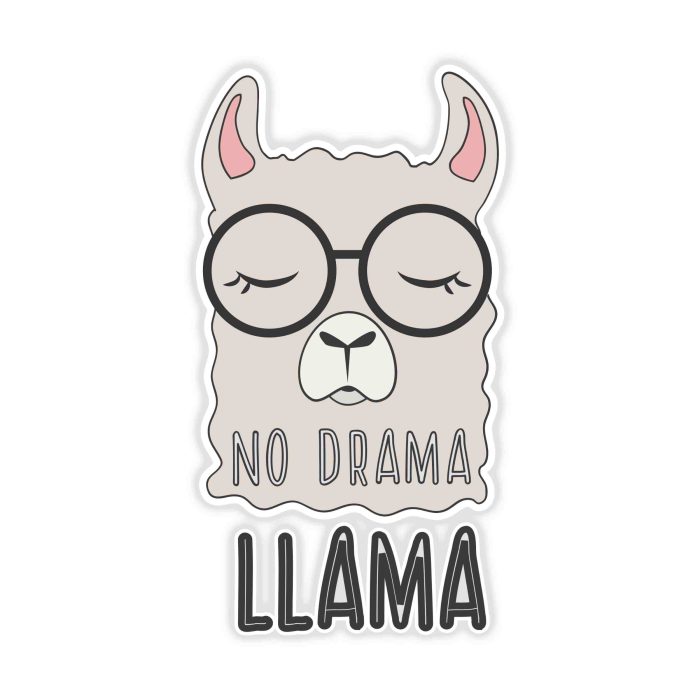 Llama - Full Color Vinyl Decal - Custom Size - Up to 52 inches