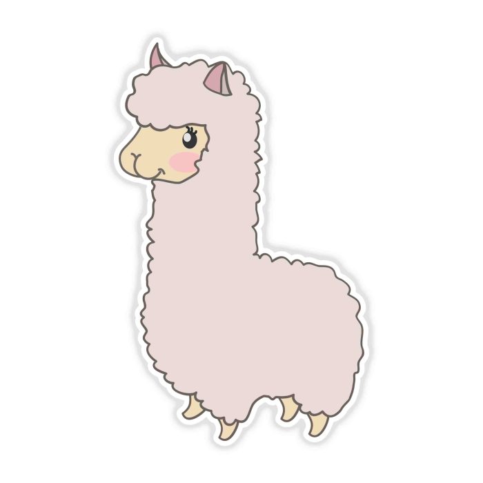 Llama - Full Color Vinyl Decal - Custom Size - Up to 52 inches