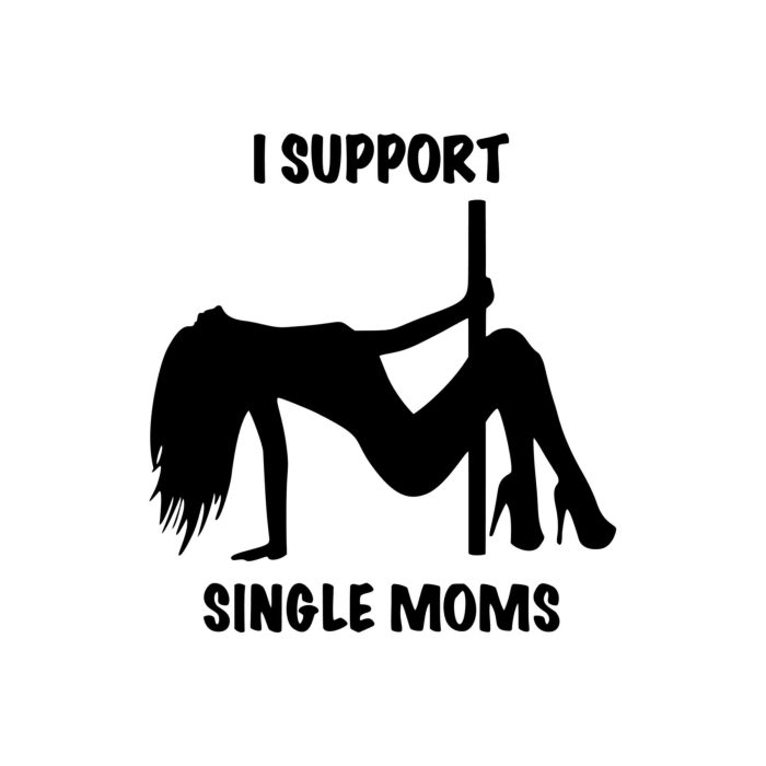 I Support Single Moms Vinyl Decal - Up to 24 inches