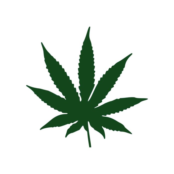 Marijuana Leaf - Vinyl Decal - Up to 24 inches