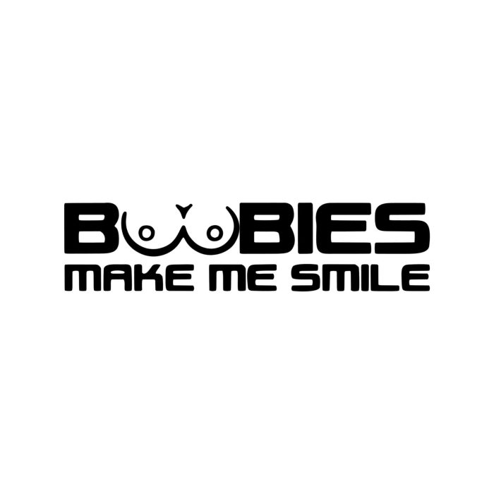 Boobies Make Me Smile - Vinyl Decal - Up to 24 inches