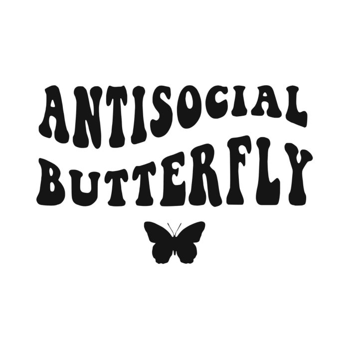 Antisocial Butterfly - Vinyl Decal - Up to 24 inches