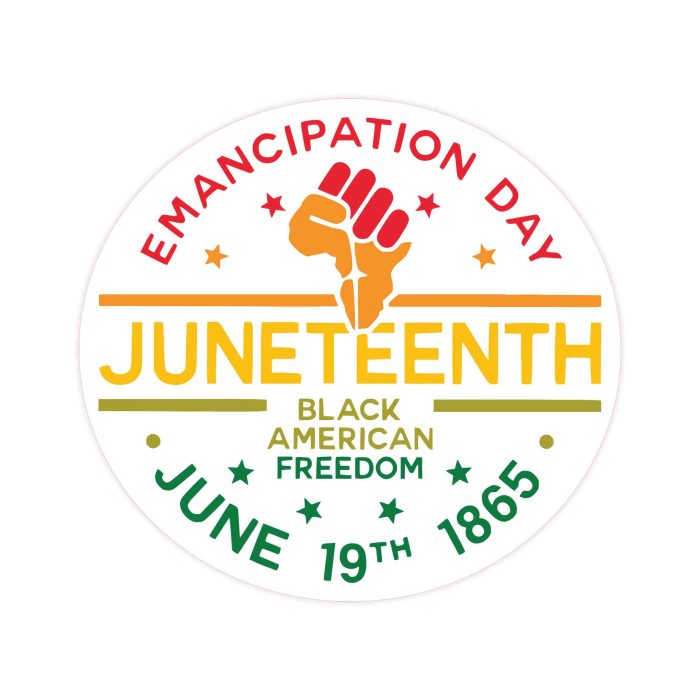 Juneteenth - Full Color Vinyl Decal - Custom Size - Up to 52 inches