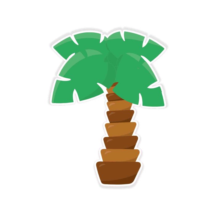 Palm Tree Full Color Vinyl Decal - Custom Size - Up to 52 inches
