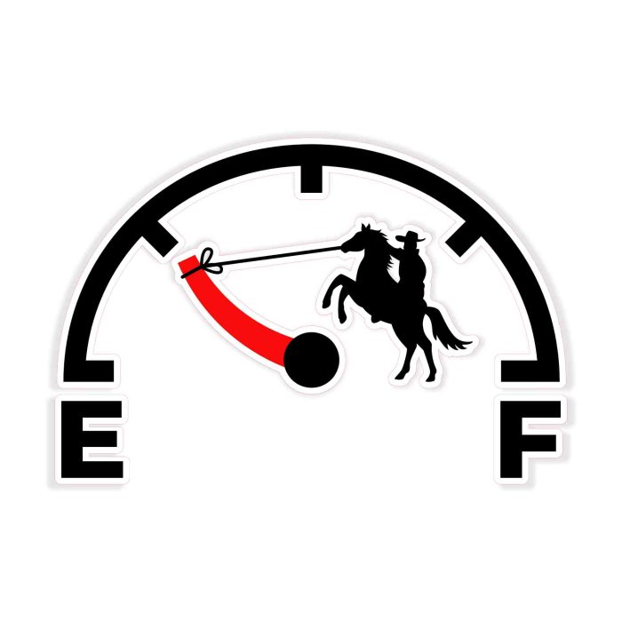 Empty Tank - Full Color Vinyl Decal - Custom Size - Up to 52 inches