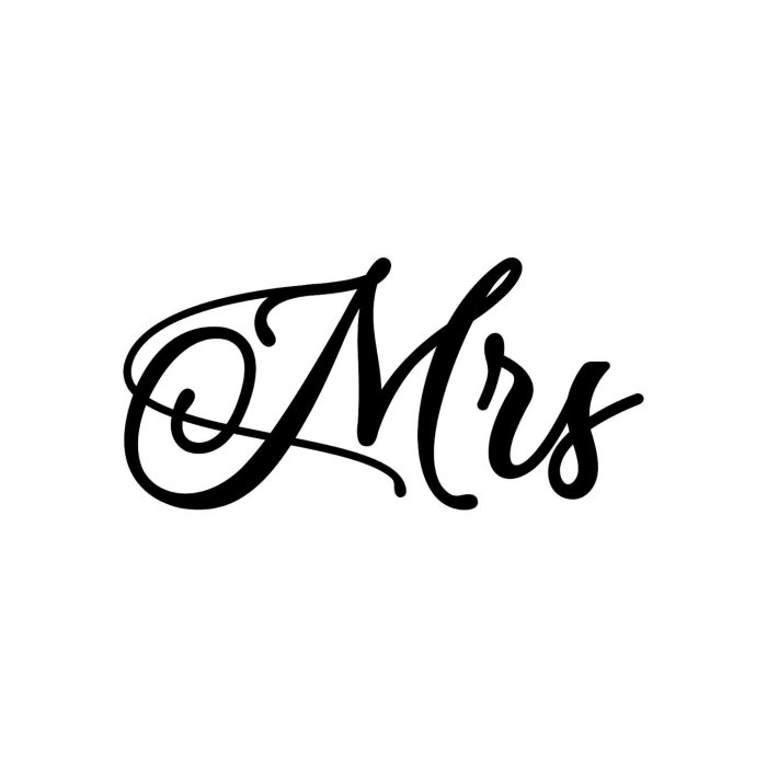 Mrs Vinyl Decal - Custom Size - Up to 24 inches