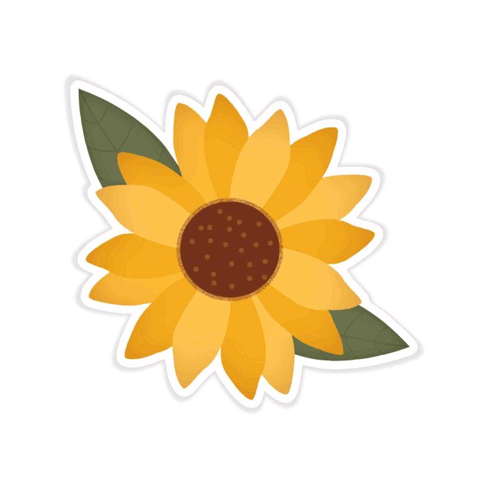 Sunflower - Full Color Vinyl Decal - Custom Size - Up to 52 inches