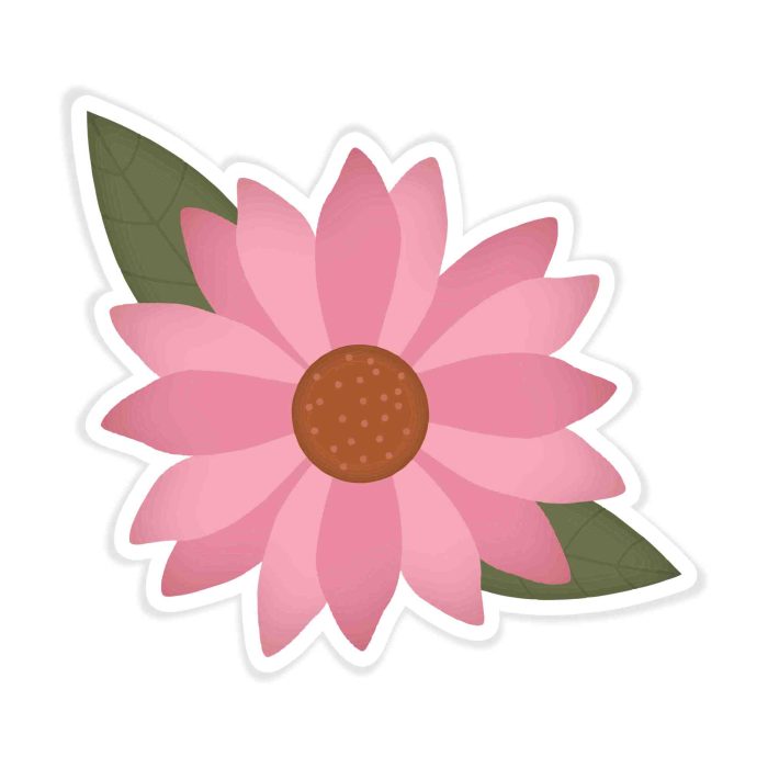 Flower Full Color Vinyl Decal - Custom Size - Up to 52 inches