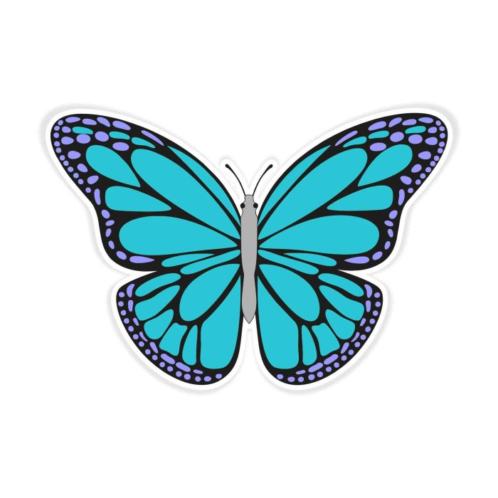 Butterfly - Full Color Vinyl Decal - Custom Size - Up to 52 inches