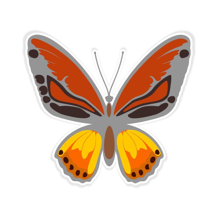 Butterfly - Full Color Vinyl Decal - Custom Size - Up to 52 inches