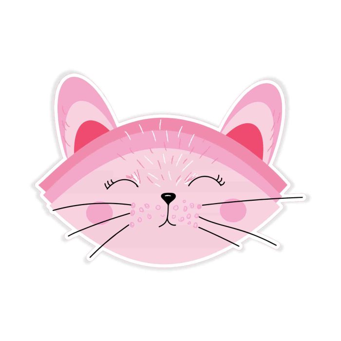 Cat Head - Full Color Vinyl Decal - Custom Size - Up to 52 inches