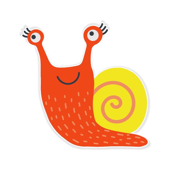 Snail - Full Color Vinyl Decal - Custom Size - Up to 52 inches