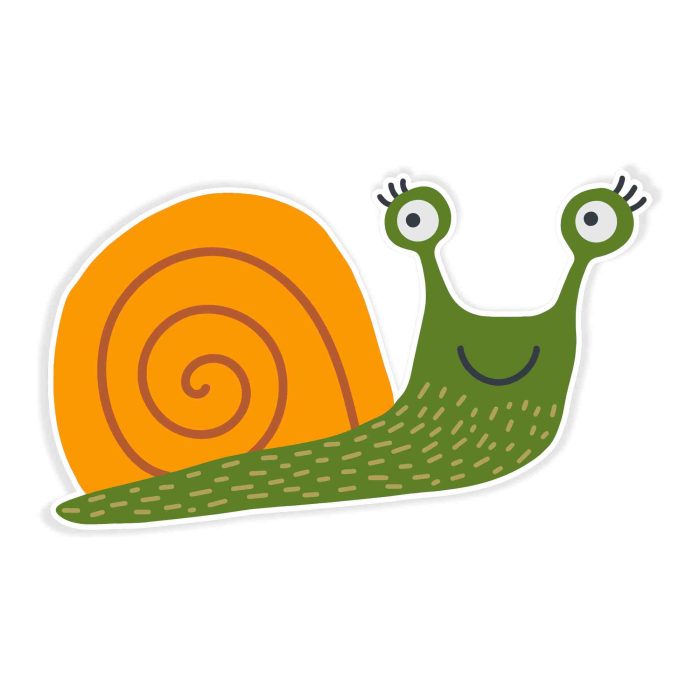 Snail - Full Color Vinyl Decal - Custom Size - Up to 52 inches