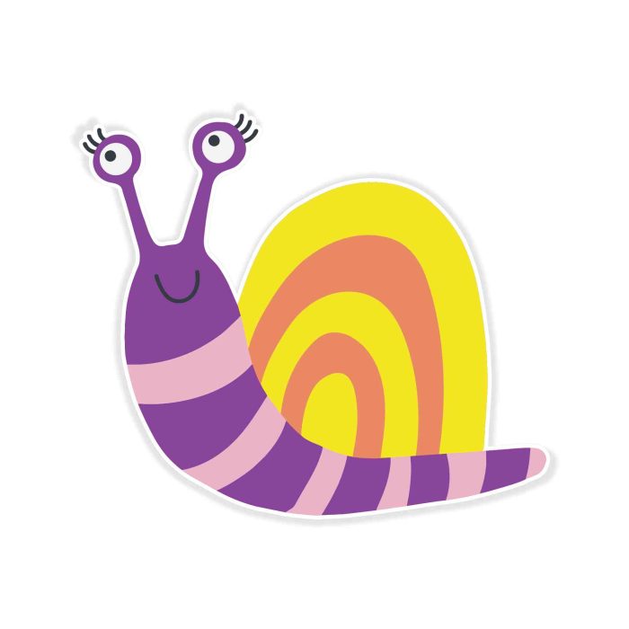 Snail - Full Color Vinyl Decal - Custom Size - Up to 52 inches