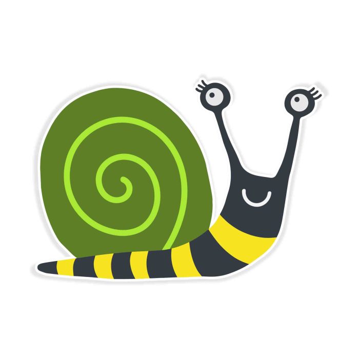 Snail - Full Color Vinyl Decal - Custom Size - Up to 52 inches