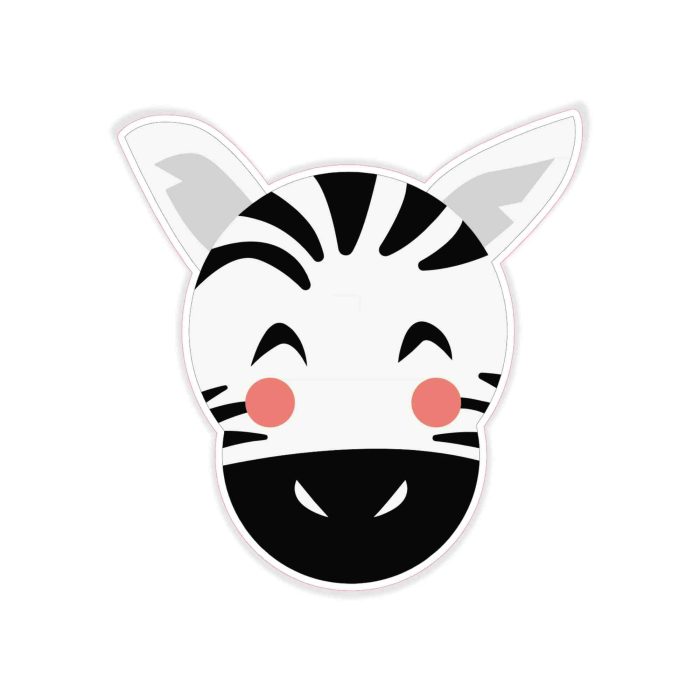 Zebra Head - Full Color Vinyl Decal - Custom Size - Up to 52 inches