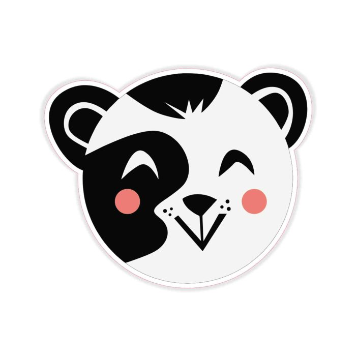 Panda Head - Full Color Vinyl Decal - Custom Size - Up to 52 inches