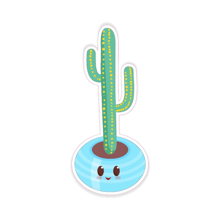 Cute Cactus - Full Color Vinyl Decal - Custom Size - Up to 52 inches