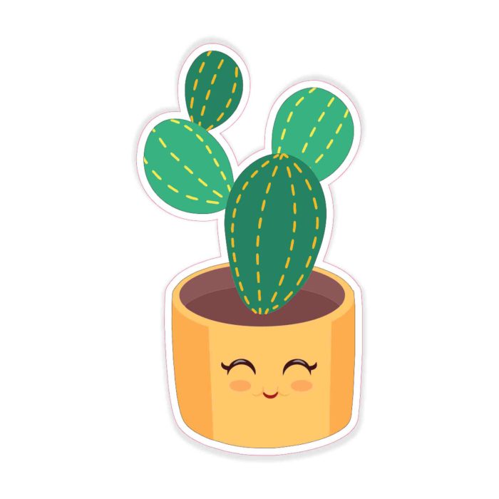 Cute Cactus - Full Color Vinyl Decal - Custom Size - Up to 52 inches