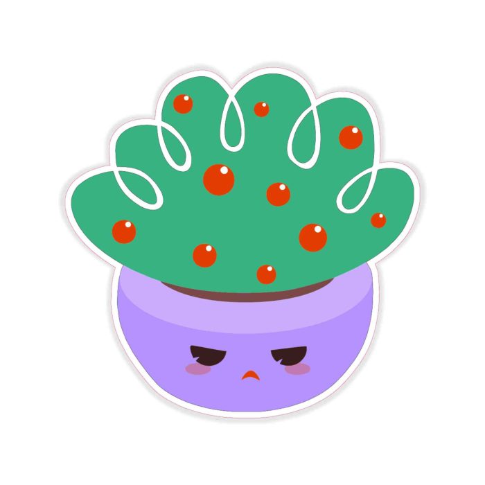 Cute Cactus - Full Color Vinyl Decal - Custom Size - Up to 52 inches