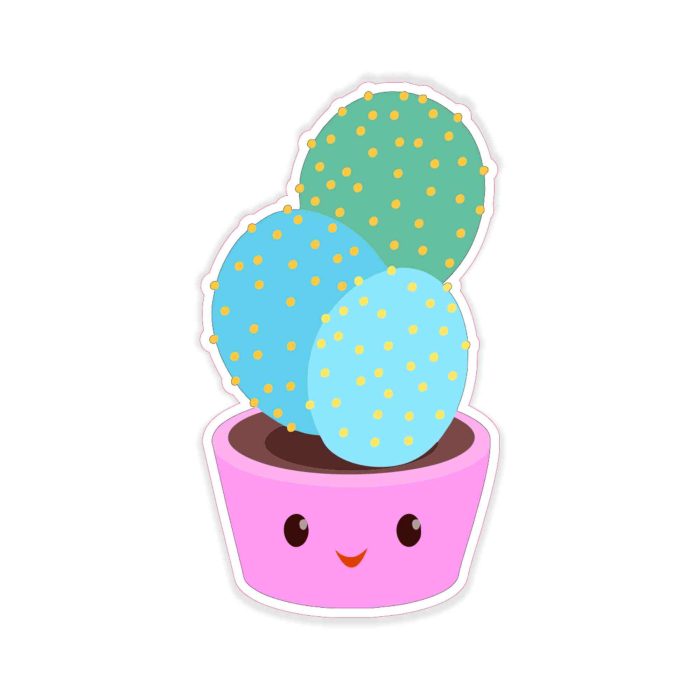 Cute Cactus - Full Color Vinyl Decal - Custom Size - Up to 52 inches