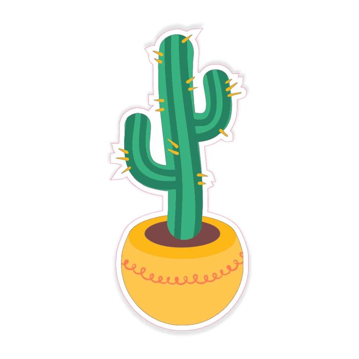 Cactus Plant - Full Color Vinyl Decal - Custom Size - Up to 52 inches