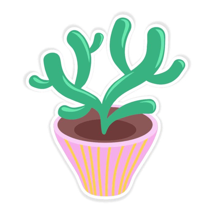 Cactus Plant - Full Color Vinyl Decal - Custom Size - Up to 52 inches