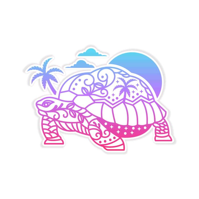 Tortoise Full Color Vinyl Decal - Custom Size - Up to 52 inches