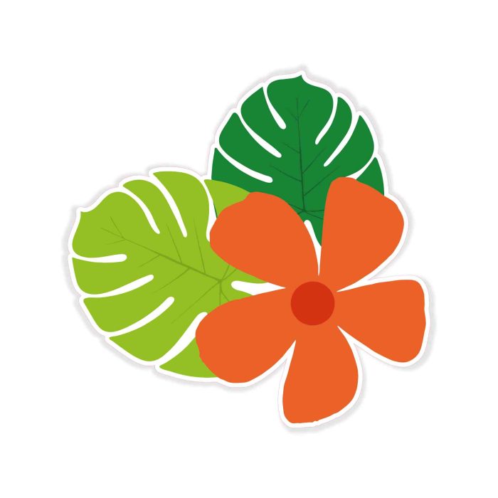 Flower Full Color Vinyl Decal - Custom Size - Up to 52 inches