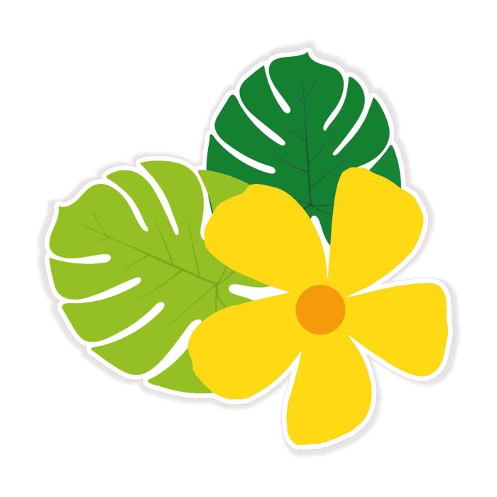 Flower Full Color Vinyl Decal - Custom Size - Up to 52 inches